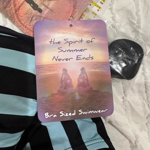 Coco Rave Black and Blue One Piece Swimsuit , SZ S, NWT - Picture 5 of 9